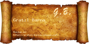 Gratzl Barna névjegykártya