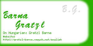 barna gratzl business card